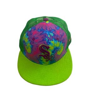 New Era White Sox tie dyed truckers cap
